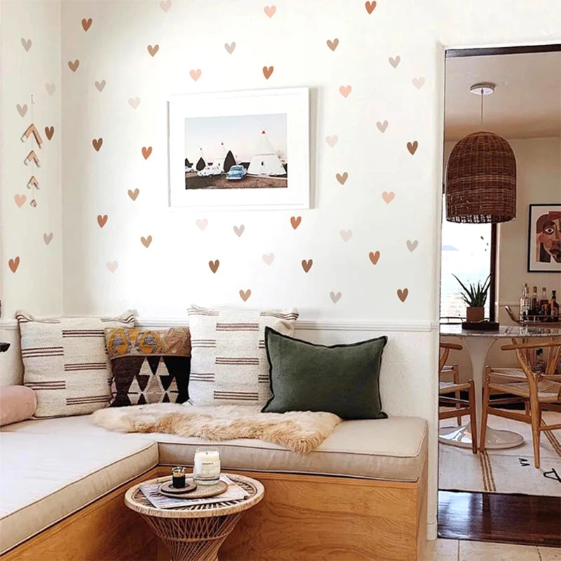 Nursery Wall Stickers Removable | Baby-Safe Heart & Sun Wall Decals