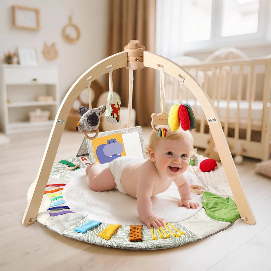 Wooden Baby Gym Frame Play Arch | Montessori Activity Center Newborn to 3 years