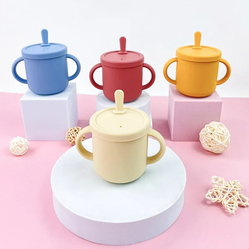 Baby Feeding Set Silicone Suction Plate Bowl Cup Wooden Spoon | BPA Free