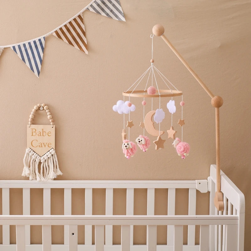 Wooden Musical Baby Mobile for Crib | Premium Nursery Mobile with Rotating Music & Safety Certified Design