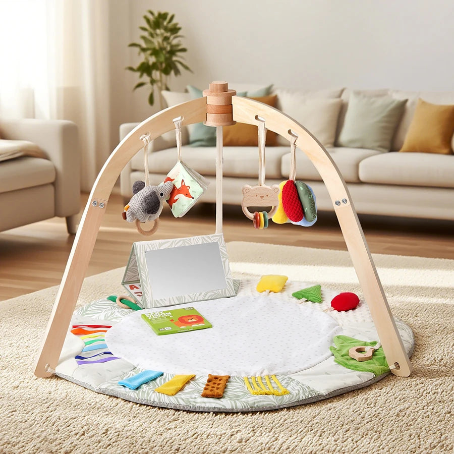 Wooden Baby Gym Frame Play Arch | Montessori Activity Center Newborn to 3 years