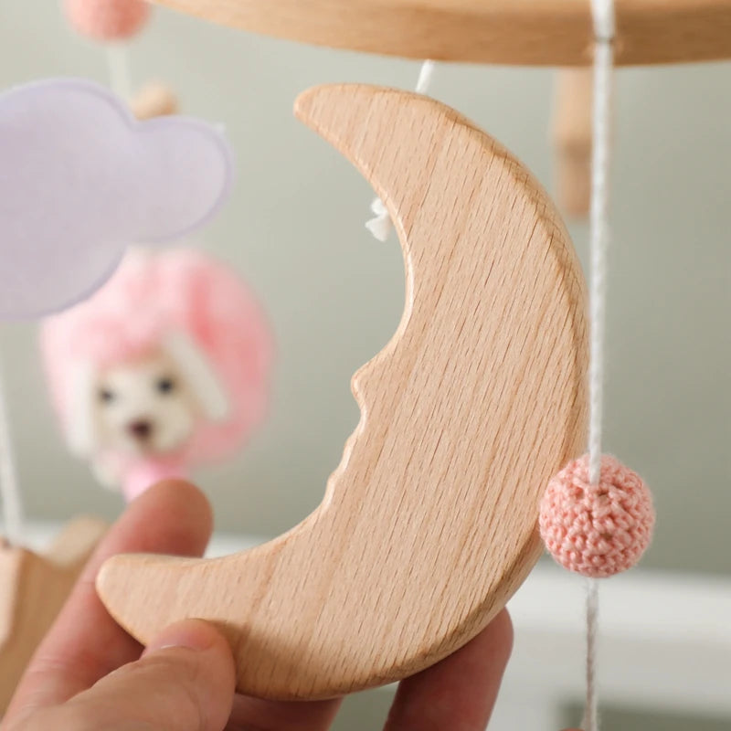 Wooden Musical Baby Mobile for Crib | Premium Nursery Mobile with Rotating Music & Safety Certified Design