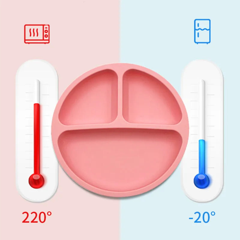 Baby Feeding Set Silicone Suction Plate Bowl Cup Wooden Spoon | BPA Free