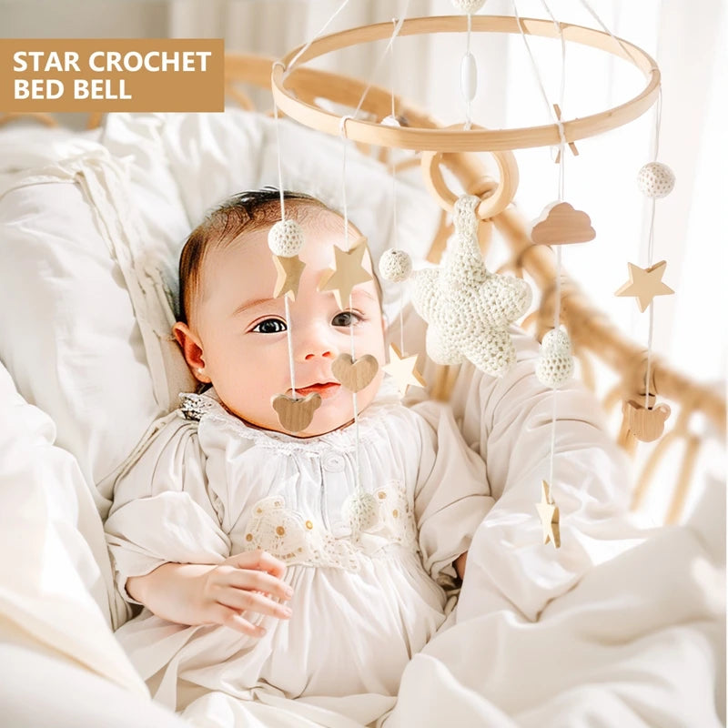 Wooden Musical Baby Mobile for Crib | Premium Nursery Mobile with Rotating Music & Safety Certified Design