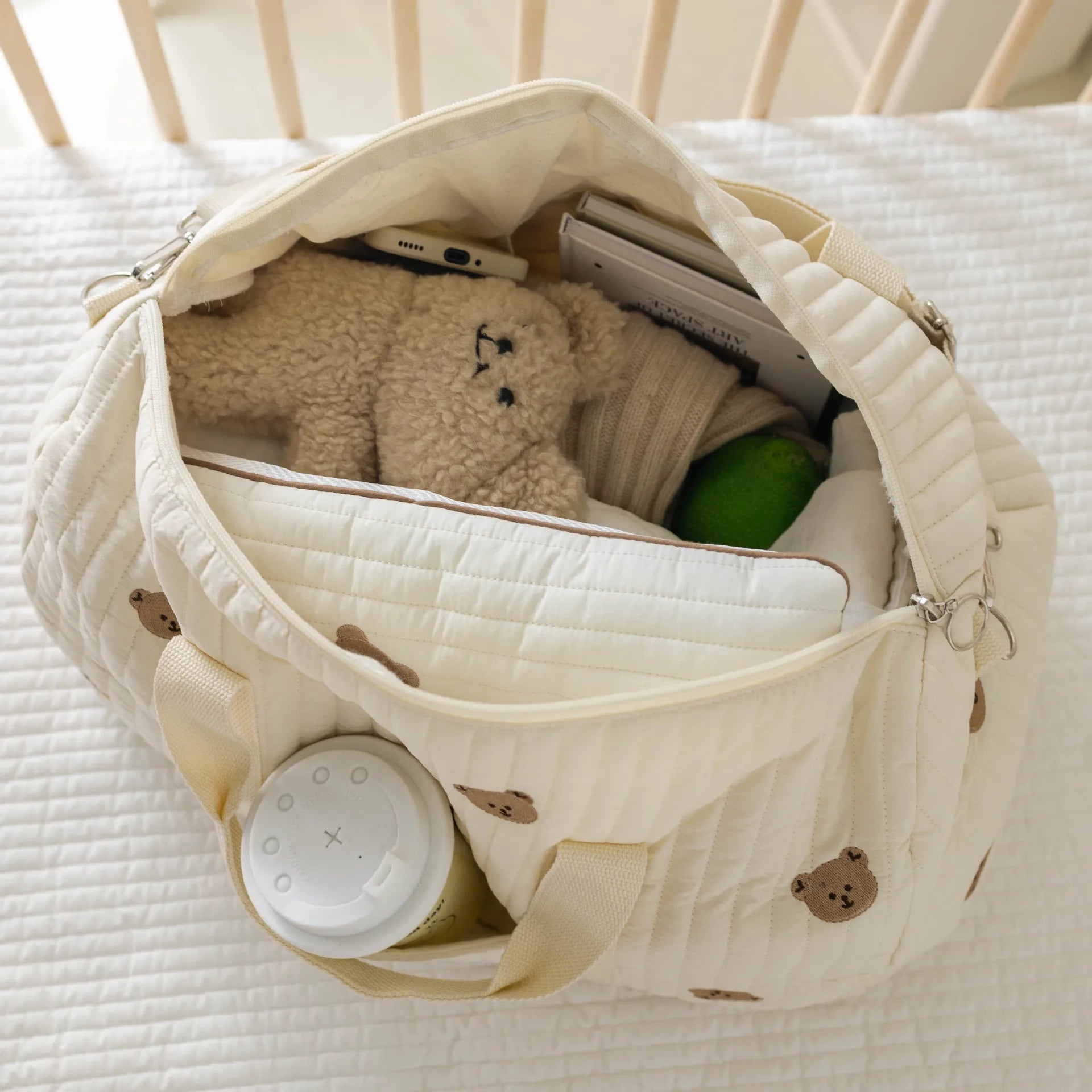 Large Mommy Bag Multi-Functional Tote Diaper Bag | Quilted Travel Baby Organizer 30-50cm