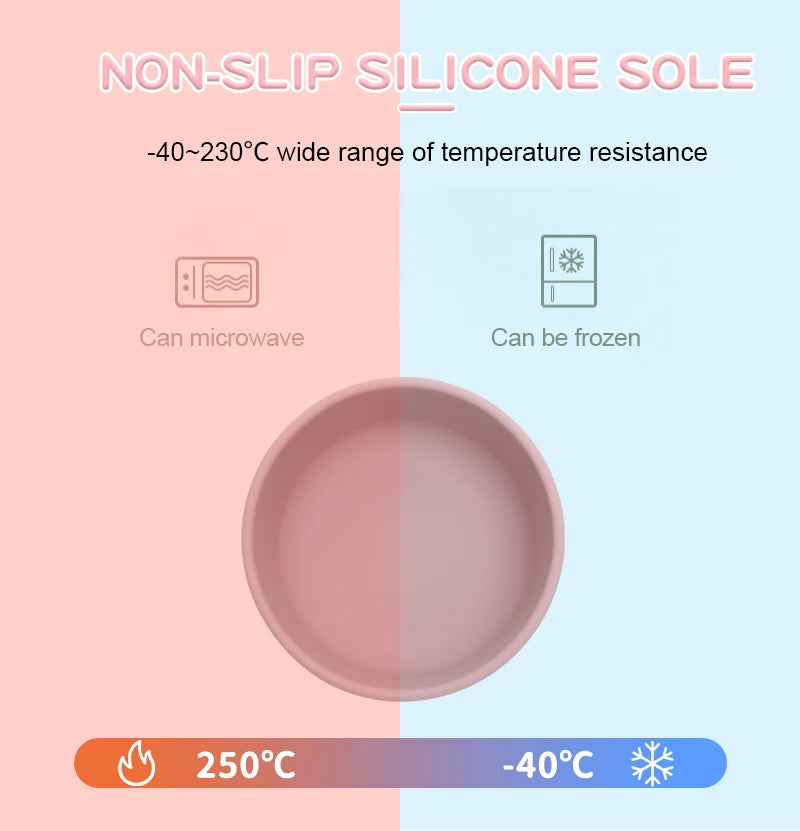 Nordic Silicone Baby Bowl Suction Plate | BPA Free Toddler Dishes 6M-6Y