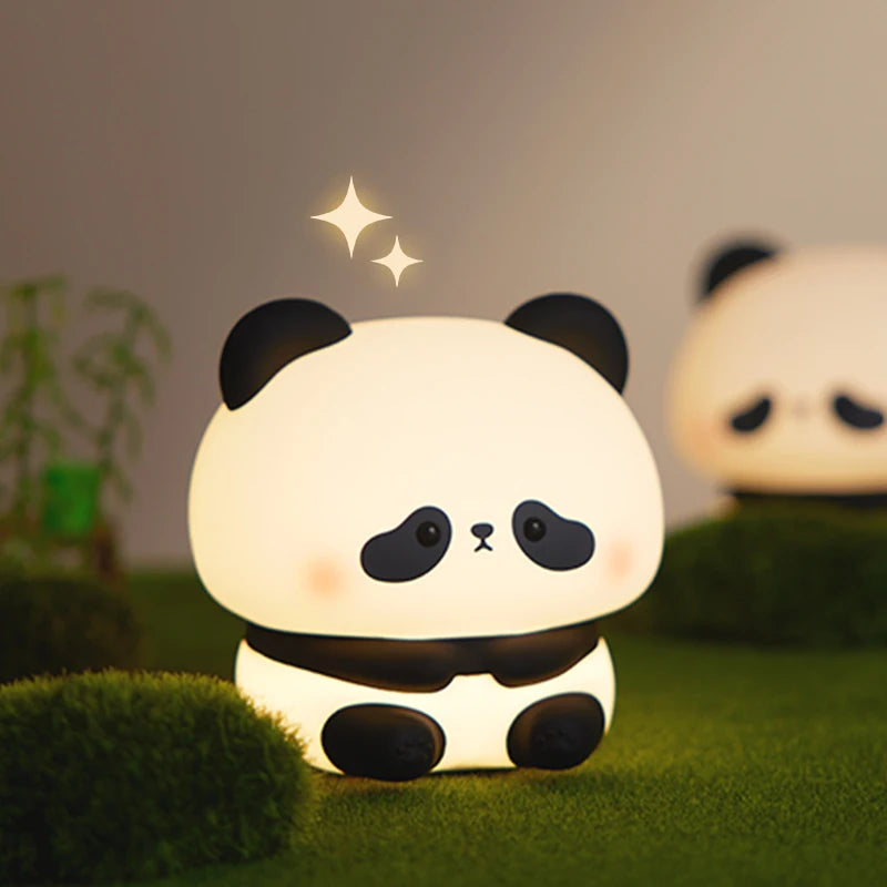 Baby Night Light Rechargeable | Nursery LED Lamp Touch Timer Panda