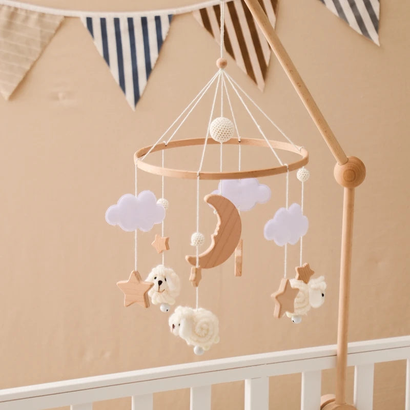 Wooden Musical Baby Mobile for Crib | Premium Nursery Mobile with Rotating Music & Safety Certified Design
