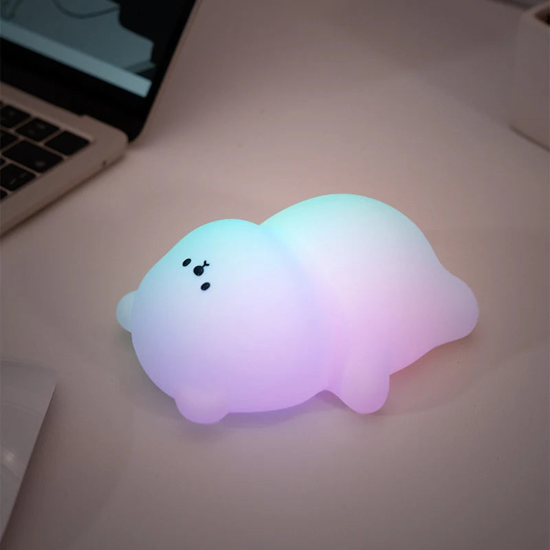 Baby Night Light Rechargeable | Nursery LED Lamp Touch Timer Panda