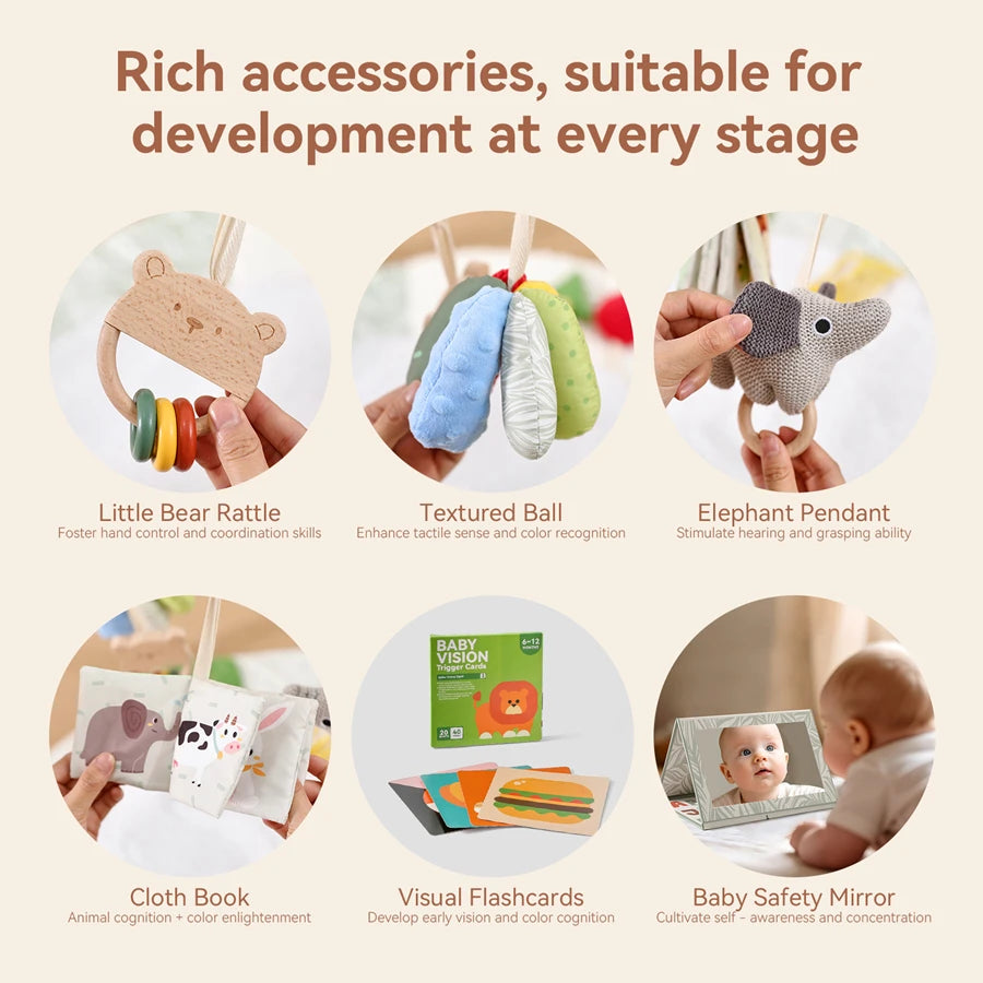 Wooden Baby Gym Frame Play Arch | Montessori Activity Center Newborn to 3 years
