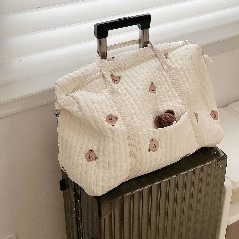 Large Mommy Bag Multi-Functional Tote Diaper Bag | Quilted Travel Baby Organizer 30-50cm