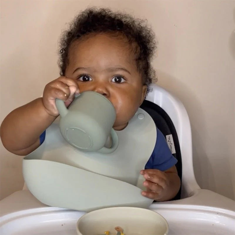 Silicone Training Cup 3-in-1 | BPA Free Baby Sippy Cup with Straw for Toddlers