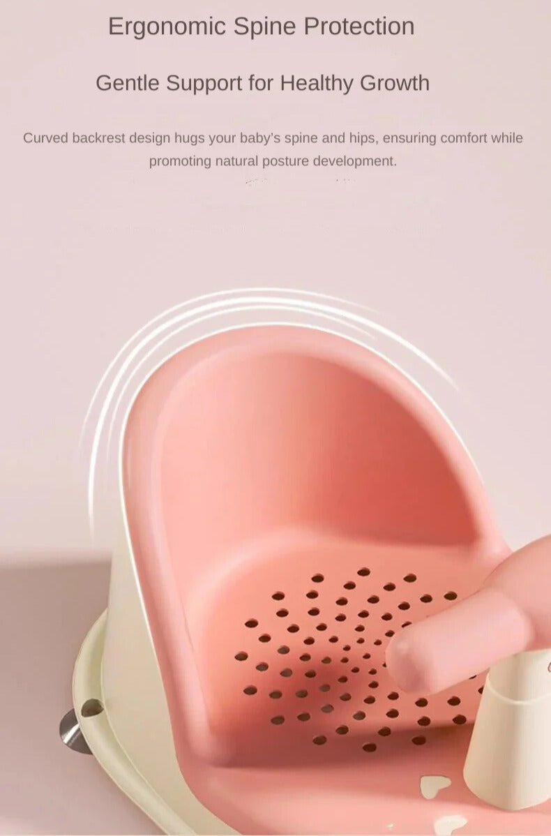 Non-Slip Baby Bath Seat 6+ Months | Infant Chair with 4 Suction Cups